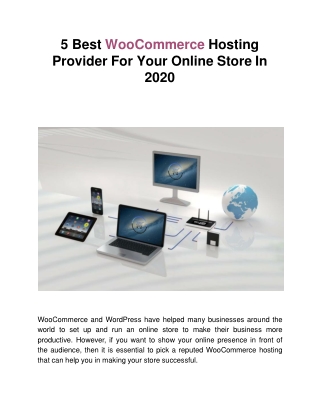 5 Best WooCommerce Hosting Provider For Your Online Store In 2020