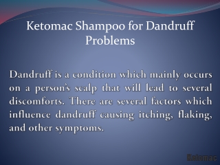 Ketomac Shampoo for Dandruff Problems