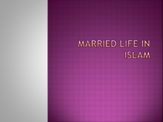 Married Life in Islam