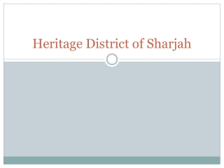 Heritage District of Sharjah