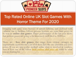Top Rated Online UK Slot Games With Horror Theme For 2020