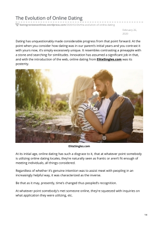 Evolution of Online Dating