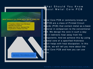 What Should You Know About Metal Core PCB