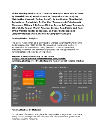 Global Fencing Market Size, Trends & Analysis - Forecasts to 2026