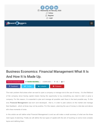 Business Economics: Financial Management What It Is And How It Is Made Up