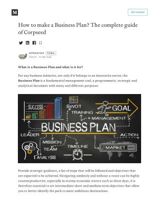 How to make a Business Plan? The complete guide of Corpseed