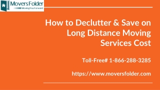  How to Save on Your Long Distance Moving Services Cost