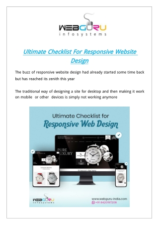 Ultimate Checklist for Responsive Website Design
