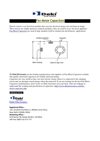 Fan Motor Capacitors