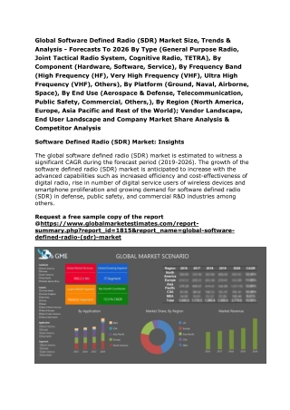 Global Software Defined Radio (SDR) Market Size, Trends & Analysis - Forecasts To 2026