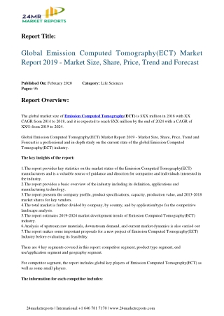 Emission Computed Tomography(ECT) Market Report 2019