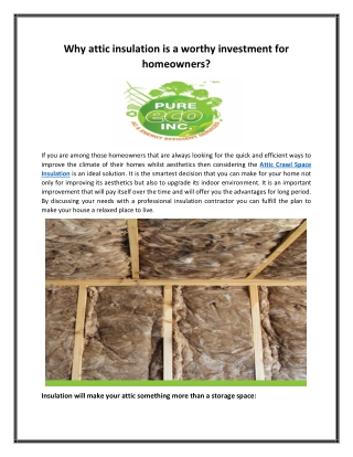 Why attic insulation is a worthy investment for homeowners