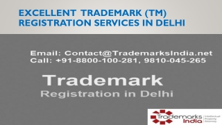 Excellent  Trademark (TM) Registration Services in Delhi