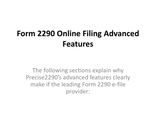 Form 2290 online filing advanced features