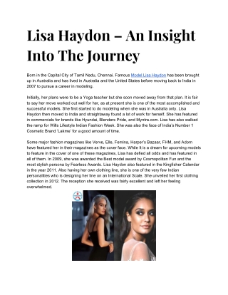 Lisa Haydon – An Insight Into The Journey