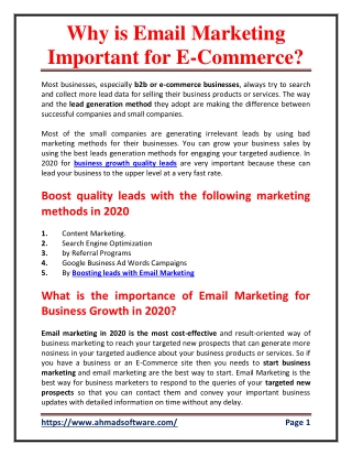 Why is email marketing important for e-commerce