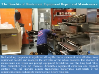 The Benefits of Restaurant Equipment Repair and Maintenance