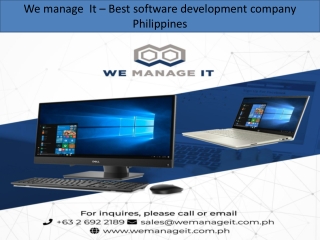 We Manage IT :- Software Development Company Philippines