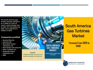 South America Gas Turbine Market to be Worth US$1,027.581 million by 2025