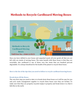 Methods to Recycle Cardboard Moving Boxes