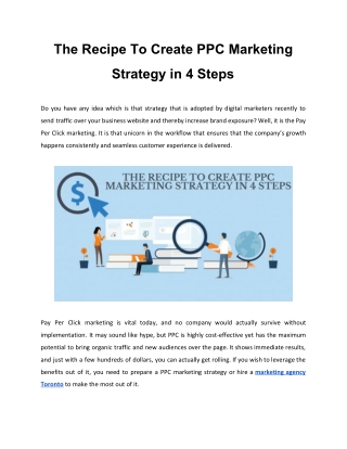 The Recipe To Create PPC Marketing Strategy in 4 Steps