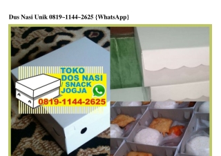 Dus Nasi Unik 0819•1144•2625[wa]