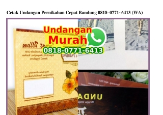 Cetak Undangan Pernikahan Cepat Bandung 0818·0771·6413[wa]