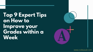 Top 9 Expert Tips on How to Improve your Grades within a Week