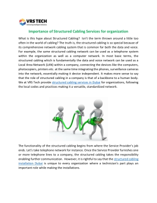 Why Is Structured Cabling So Important for organization