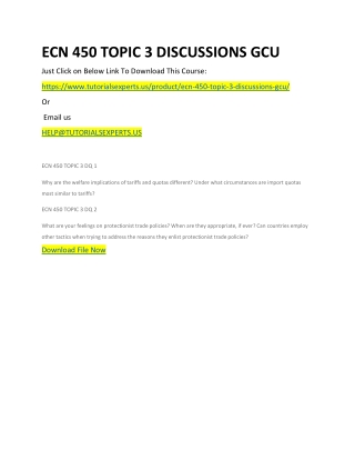 ECN 450 TOPIC 3 DISCUSSIONS GCU