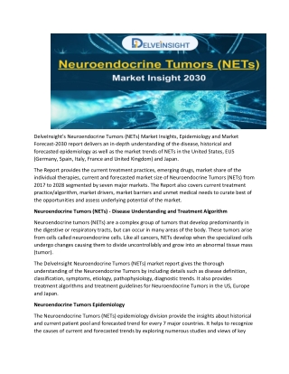 Neuroendocrine Tumors Market Insights & Epidemiology 2030