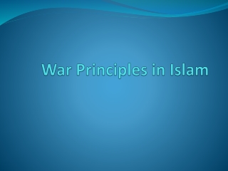 War Principles in Islam