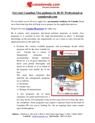 Get your Canadian Visa guidance by RCIC Professional