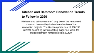 Kitchen and Bathroom Renovation Trends to Follow in 2020