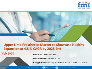 Upper Limb Prosthetics Market to Showcase Healthy Expansion at 4.8 % CAGR by 2028 End