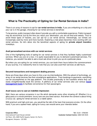 What is The Practicality of Opting for Car Rental Services in India?