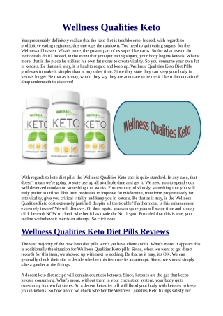 How to Use Wellness Qualities Keto?