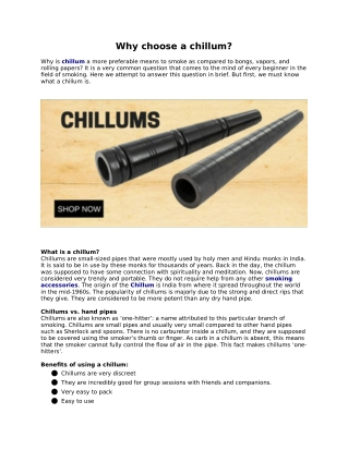 Why Choose a Smoking chillum - Mokshabongs