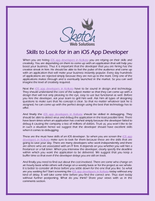 Skills to Look for in an iOS App Developer
