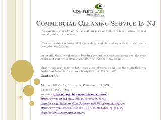 Commercial Cleaning Service In NJ