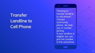 Transfer Landline to Cell Phone