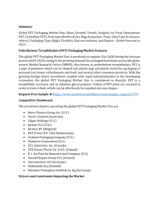 PET Packaging Market Size