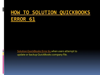 QuickBooks Error Code 61