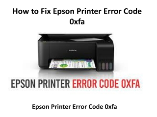 How to fix epson printer error code 0xfa