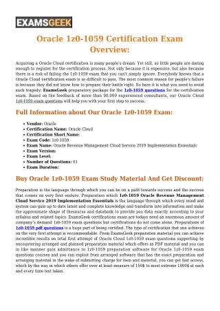 Oracle Cloud 1z0-1059 Oracle Exam Dumps