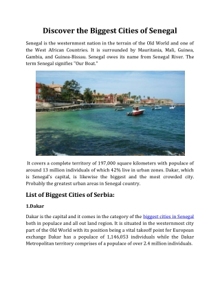 Discover the Biggest Cities of Senegal