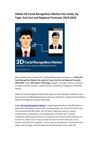 Global 3D Facial Recognition Market Research Report 2026
