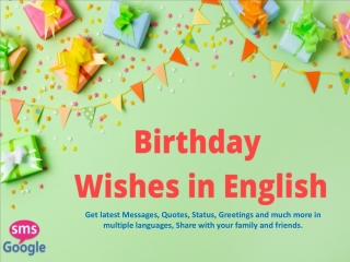 Birthday Wishes in English