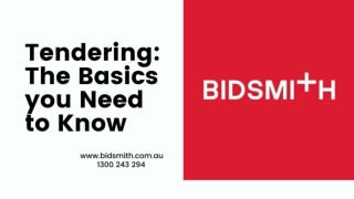 Tendering - The Basics you Need to Know
