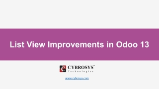 List View Improvements in Odoo 13